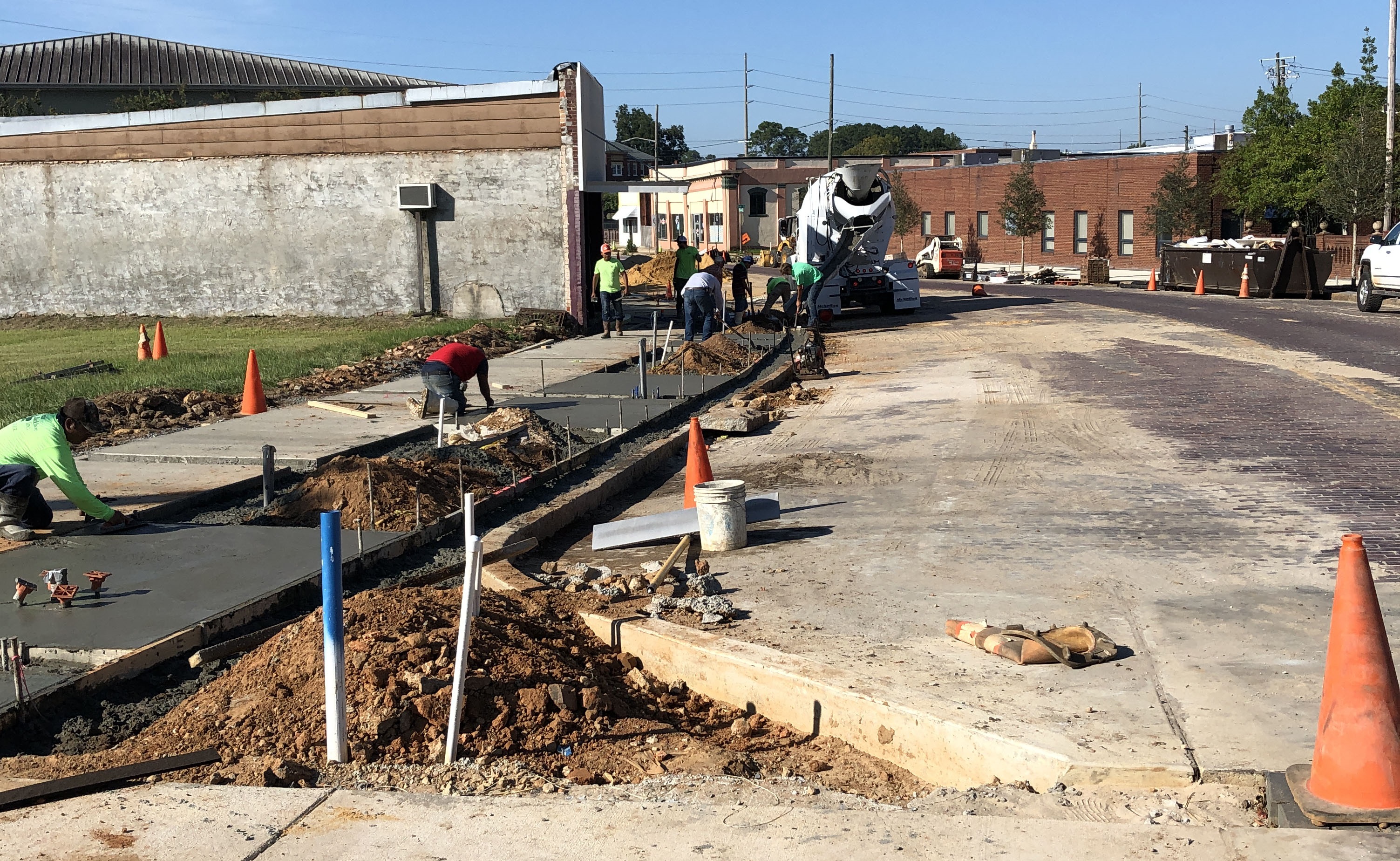 Sidewalk construction on the south side of the 300 block of West Jackson St.